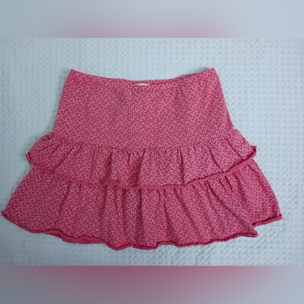 Lands' End Pink Ruffle Skort with White Dot Print
